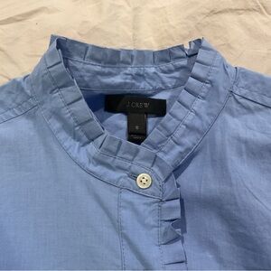 NWOT JCrew blue button downn down with trim accent